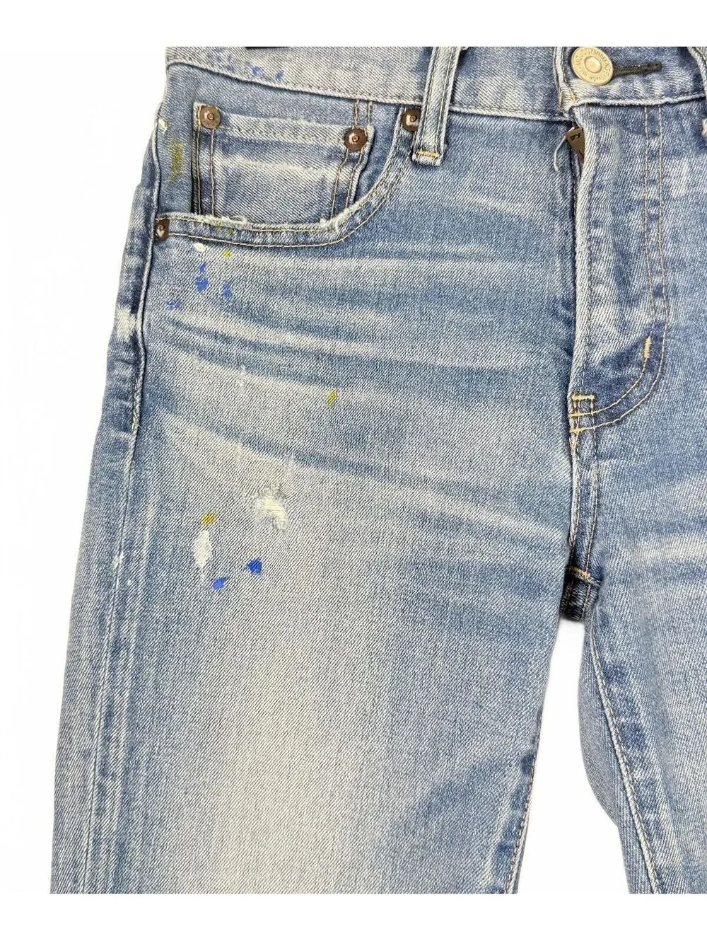 MOUSSY Vintage Dixie Skinny Jeans Distressed Paint Splatter Size 26
